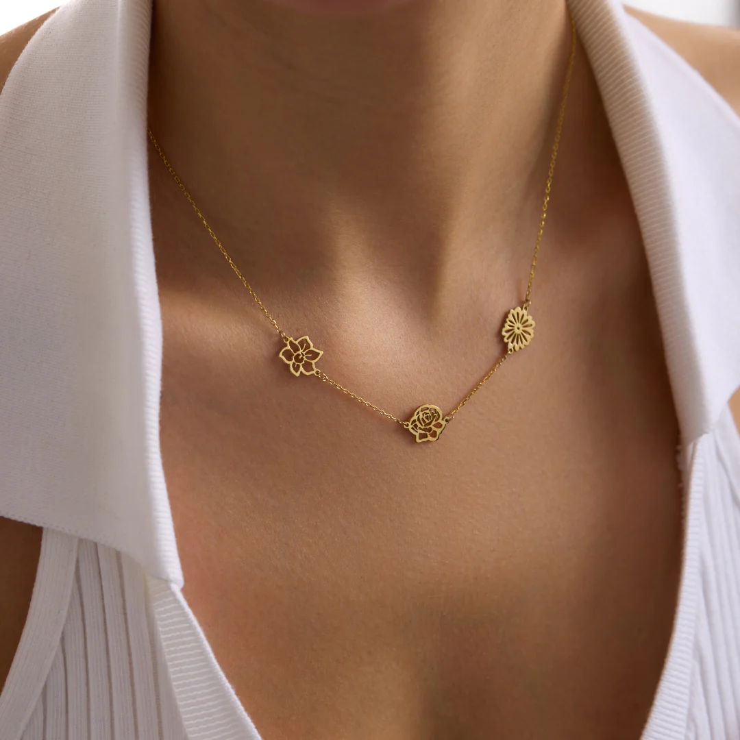Personalized Birth Flower Necklace - Image 5